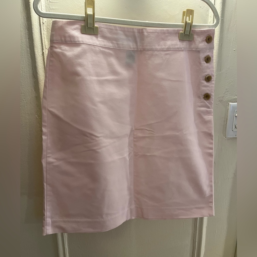 Banana Republic Factory soft pink beautiful COTTON skirt.  Side button opening.
